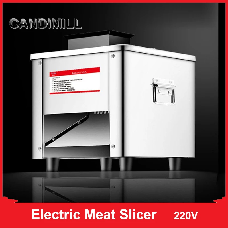 CANDIMILL Commercial Meat Slicer Stainless Steel Electric Meat Vegetable Cutting Machine Shredding Dicing Machine Grinder