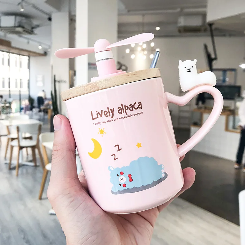 400 мл Милая овца кофейная кружка креативный USB вентилятор керамическая чашка