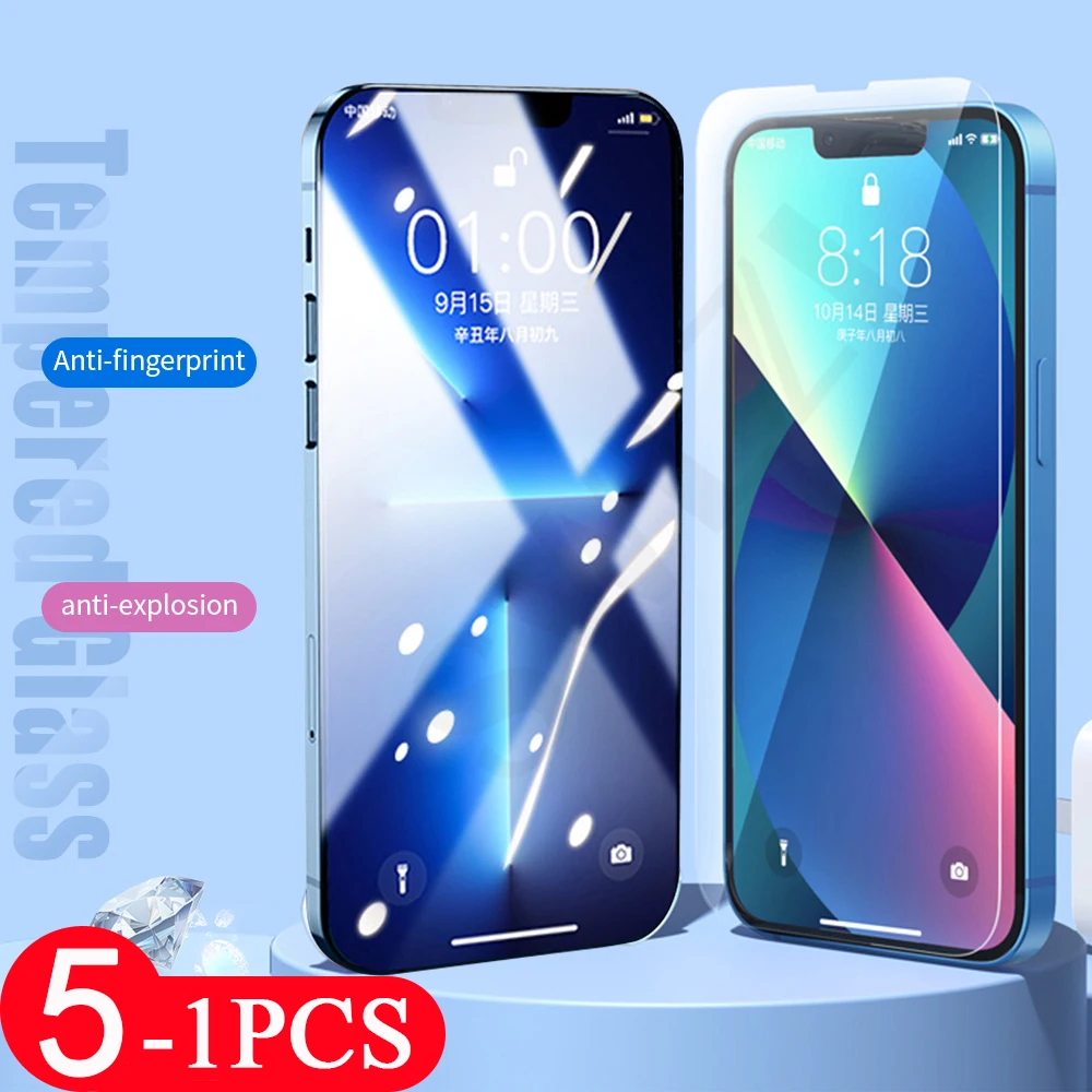 

5/3/1Pcs Tempered Glass for iphone 13 Mini Pro Max Phone Screen Protector iphone 12 11 X XS XR SE 8 7 6 6s Plus protective film