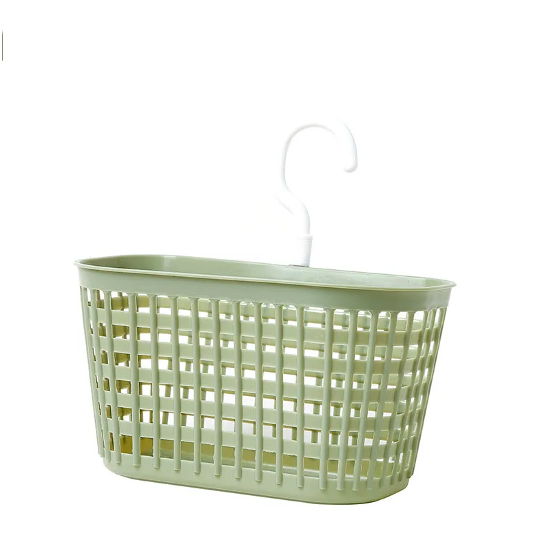 Nordic green Новая Корзина для ванной с крючками, модная пластиковая корзина для ванной, корзина для душа, Многофункциональная Корзина для ванной на кухне - Цвет: Nordic green