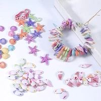 100pcs conch shell starfish ocean animal mixed beads charms for pendant anklet bracelet necklace diy jewelry making accessories