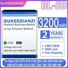 Аккумулятор GUKEEDIANZI BL-5B, 3200 мАч, BL5B, аккумулятор мобильный телефон для NOKIA 5300, 5320, 6120c, 7360, 6120ci, 3220, 3230, 5070
