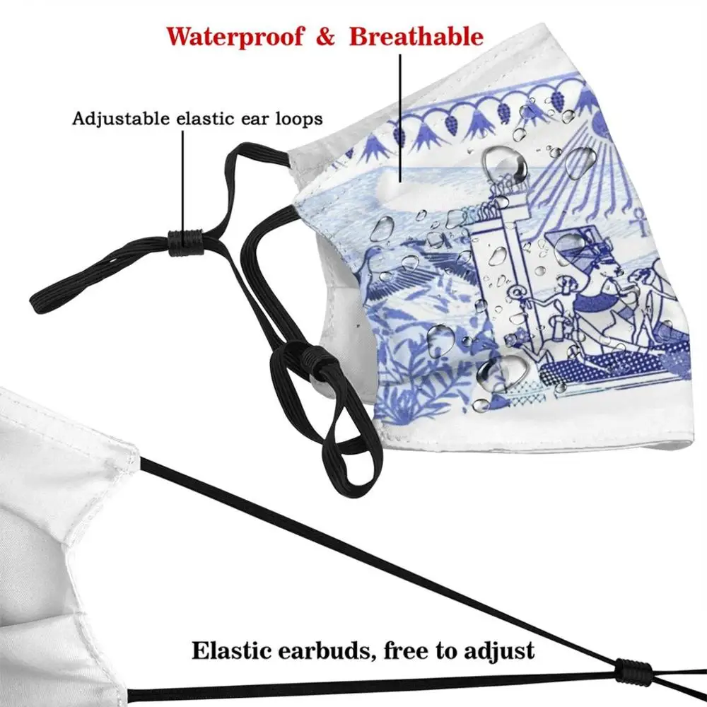 Египетский синий и белый Нефертити акхенатен (Spode Inspired) маска для взрослых детей