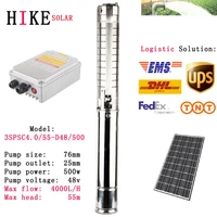 hike solar equipment 48v dc 3 0 8hp dc solar bore pump for underground water solar pump system 3spsc4 055 d48500