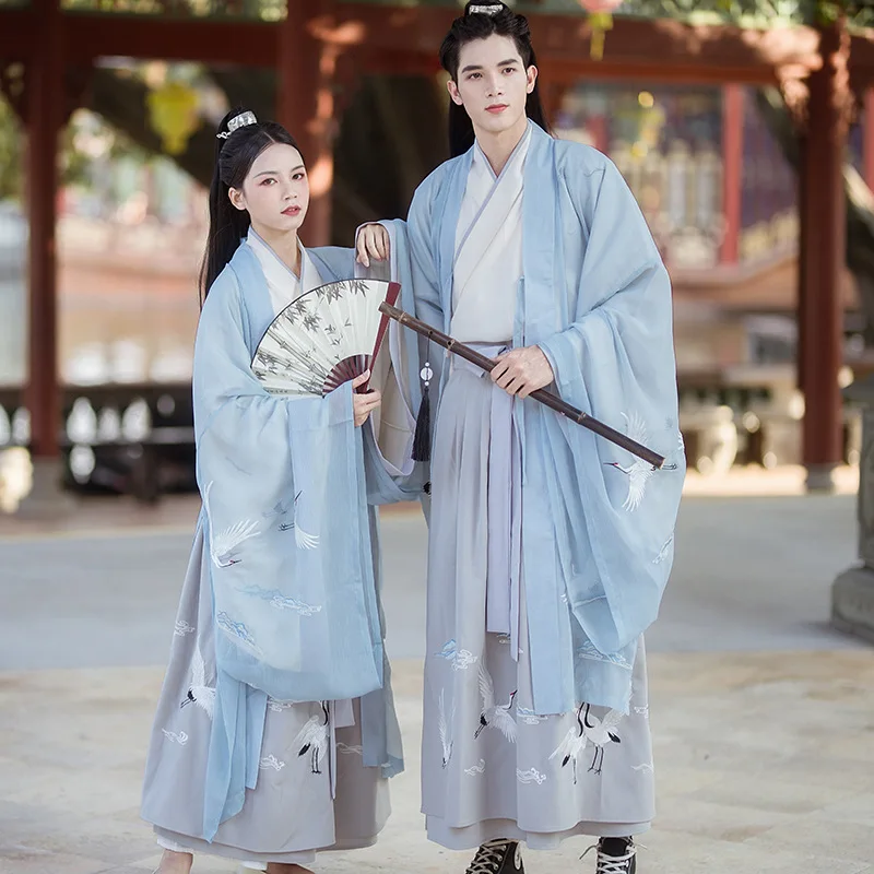 

Воротник Hanfu мужской и женский недревний костюм в старинном стиле Одежда для пары с вышивкой китайские элементы