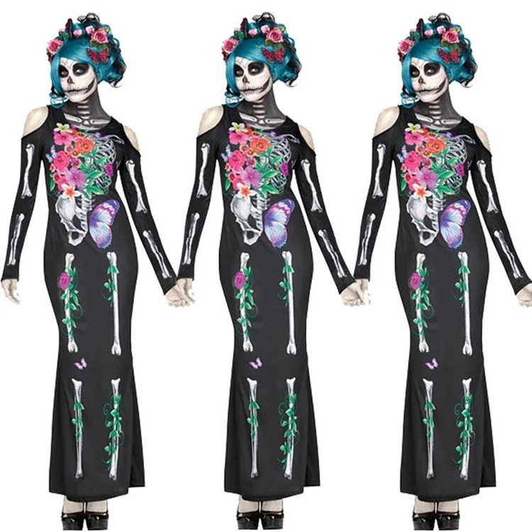 

Halloween bar GOGO party vampire cosplay flower fairy bone skeleton zombie costumes suitable for any figure