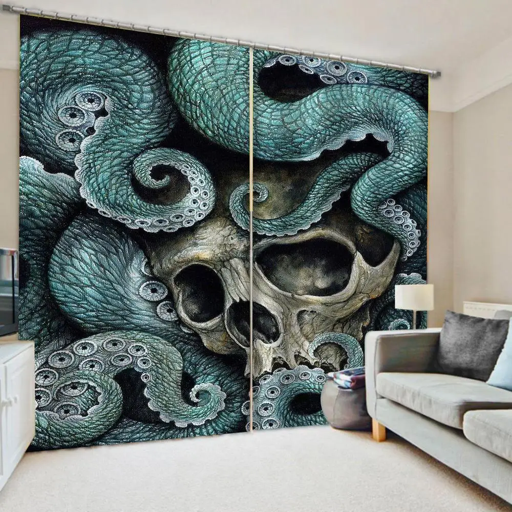 

Luxury Blackout 3D Window Curtains For Living Room Bedroom blue relief curtains personality curtains