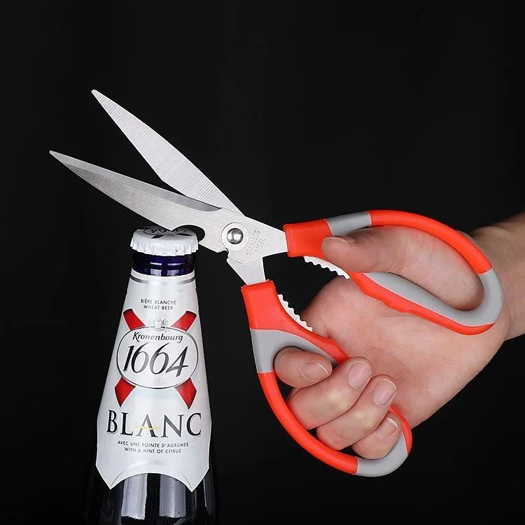 

Multifunctional household stainless steel kitchen scissors with aluminum alloy handle powerful chicken bone scissors