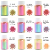 9 colors mirror chameleons pigment pearlescent epoxy resin glitter magic discolored powder resin colorant jewelry making tools