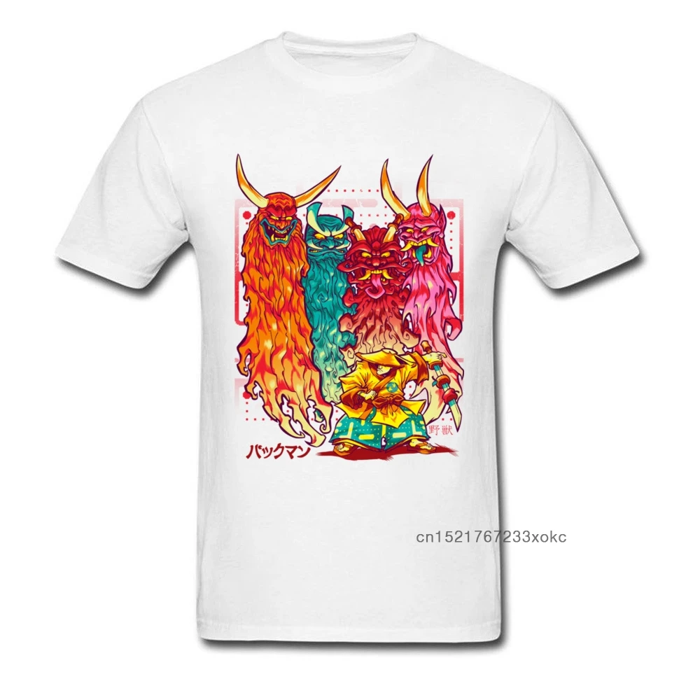 2018 японская шикарная мужская белая футболка с принтом монстра уникальный дизайн