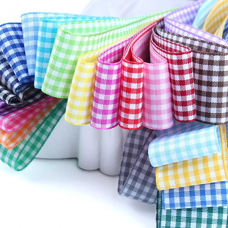 6 мм/9 мм/16 мм/25 мм сетчатые ленты в шотландскую клетку лента для банта подарочная