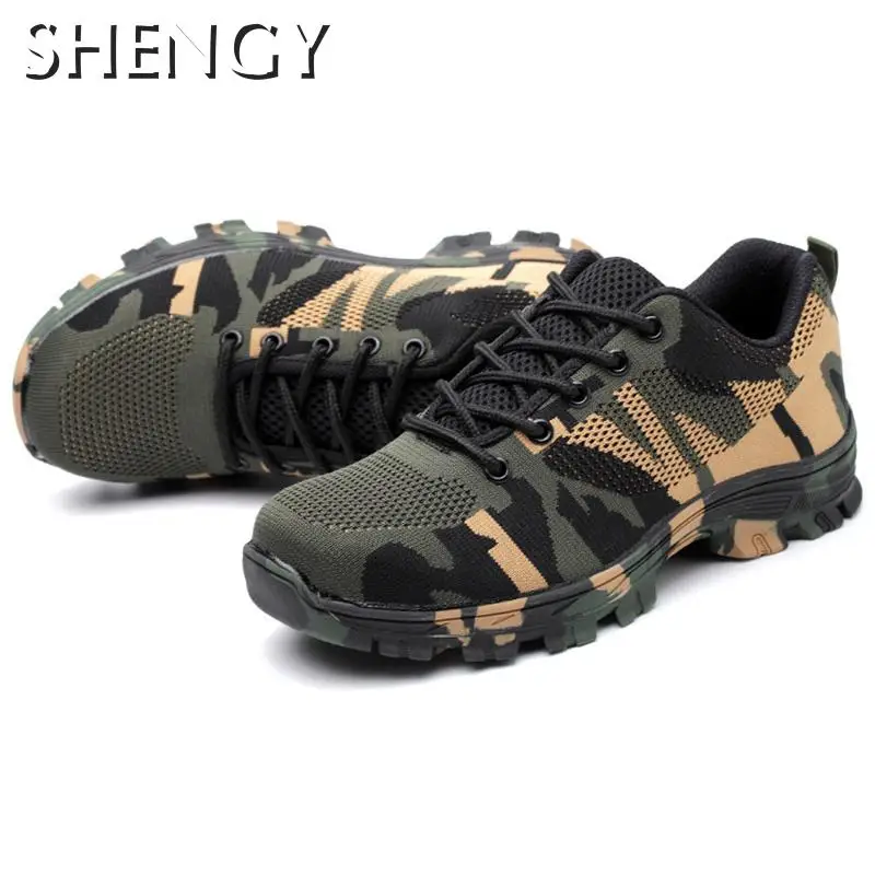 Кроссовки мужские неразрушаемые защитная уличная обувь для работы камуфляжные