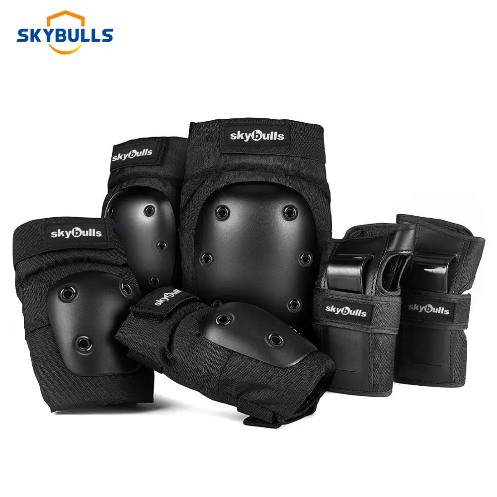 

Skybulls Adult/Child Skating Protective Gear Pads Knee Elbow Pads Wrist Guard 6/Pcs Set for Cycling Skating Men Women Student