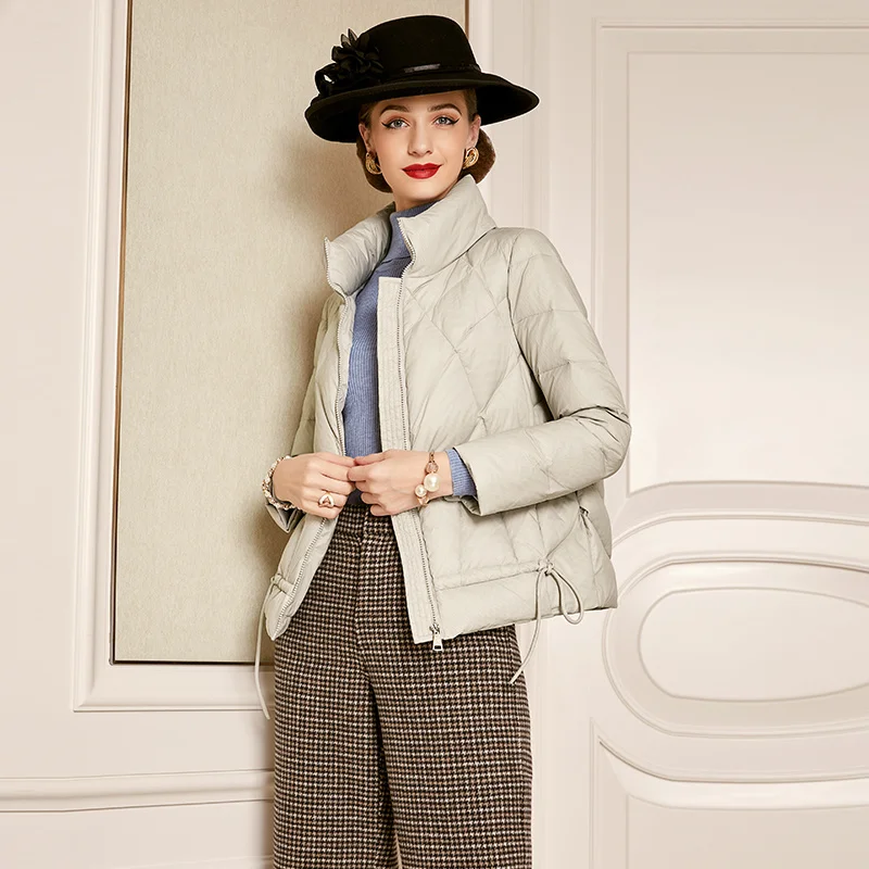 

SHZQ серый Графеновый светильник пуховик 2020 зимняя новая женская модная короткая куртка на утином пуху