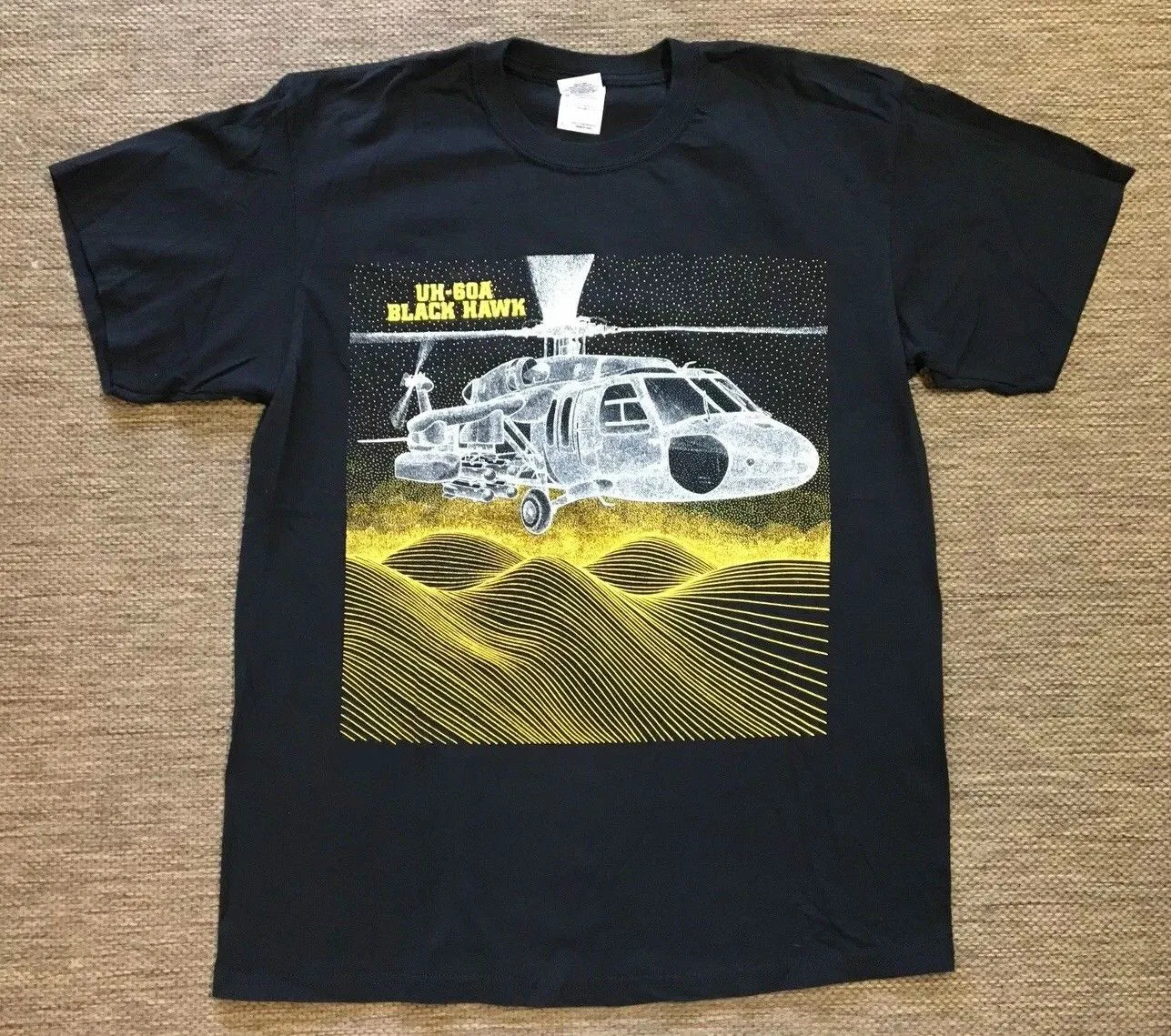 Blackhawk Vtg 90s AH-64 Apache Attack Helicopter футболка с изображением черного дрозда Sz S-3XL | Мужская