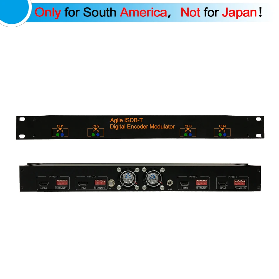 ISDB-T модулятор 1U 4 канала 1080P HDMI к цифровому Кодировщику модулятор 1080P HDMI удлинитель по коаксиальному модулятору V204I