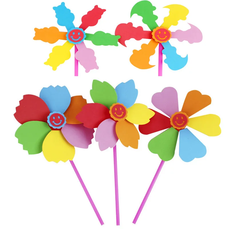 EVA мельница DIY мультфильм изделия ручной работы для детей ручной работы Pinwheel ремесло животных головоломка бумажный лоток творческое Образование игрушка