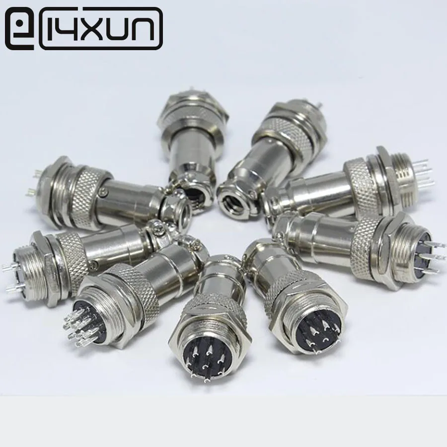 EClyxun 50set GX16 2/3/4/5/6/7/8/9/10Pin 16mm Male &amp Female Wire Panel Connector kit Socket+Plug for aviation computer ect |