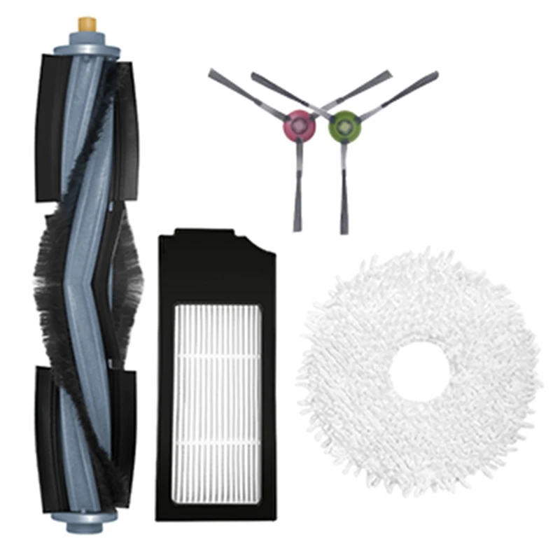 

Запасные части для робота-пылесоса Ecovacs X1 Turbo Omni, основная щетка, HEPA фильтр, Швабра, ткань, боковая щетка, 5 шт.