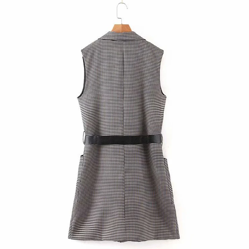 Женские жилеты с поясом ZOEPO Элегантные повседневные облегающие карманами