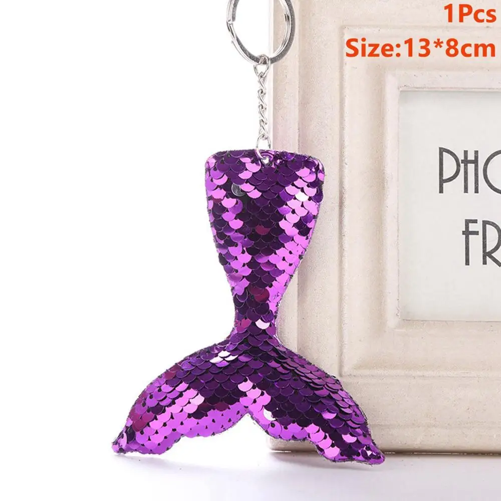 Mermaid Keychain 9 Taoup 1 шт. градиентные цвета радуги блестки маленький брелок для ключей «русалка» с днем рождения Русалка тема вечерние декор для кулоны для девочек DIY - Цвет: Mermaid Keychain 9