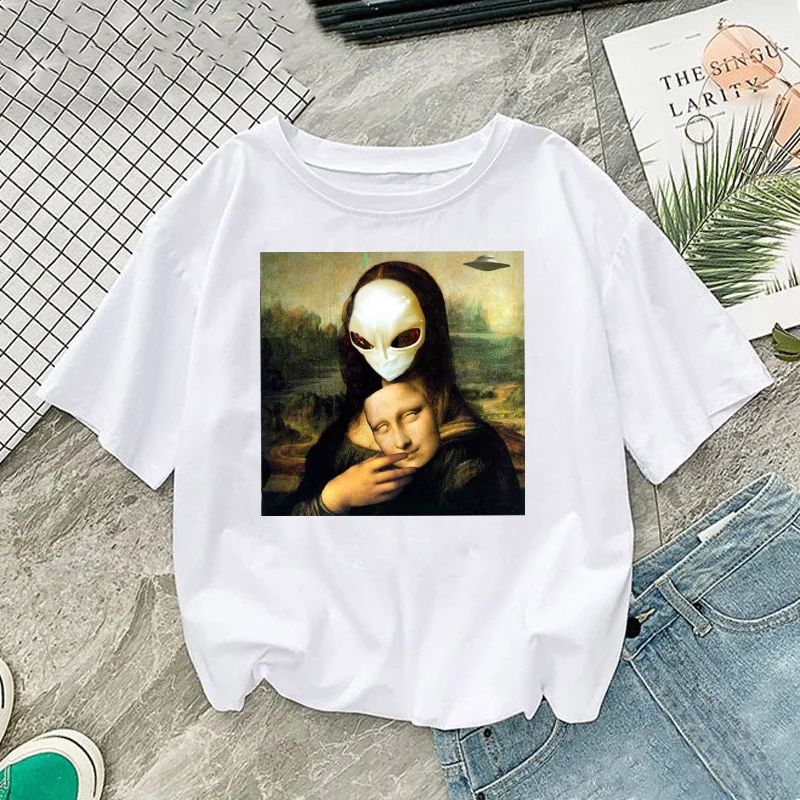 Дизайнерская Женская футболка большого размера с рисунком в Корейском стиле