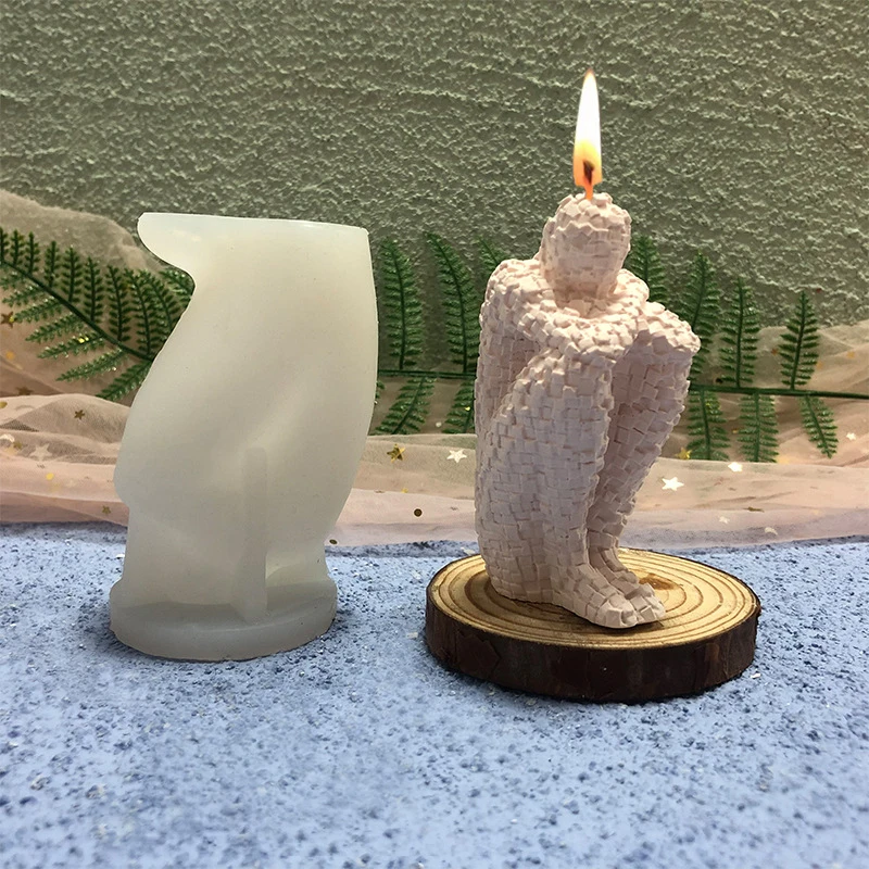 

Mosaic Meditator Ornaments Body Silicone Candle Mold DIY Resin Soap Mould Handmade Candles Candle Making