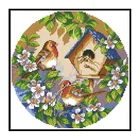 Милый домашний Набор для вышивки крестиком и птицей, Набор для вышивки из ткани с принтом для рукоделия 11CT 14CT, сделай сам, домашний Декор, живопись