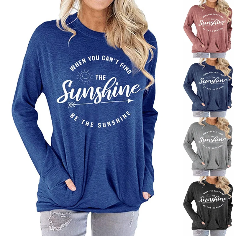 Женская футболка с длинным рукавом и круглым вырезом|Футболки| |