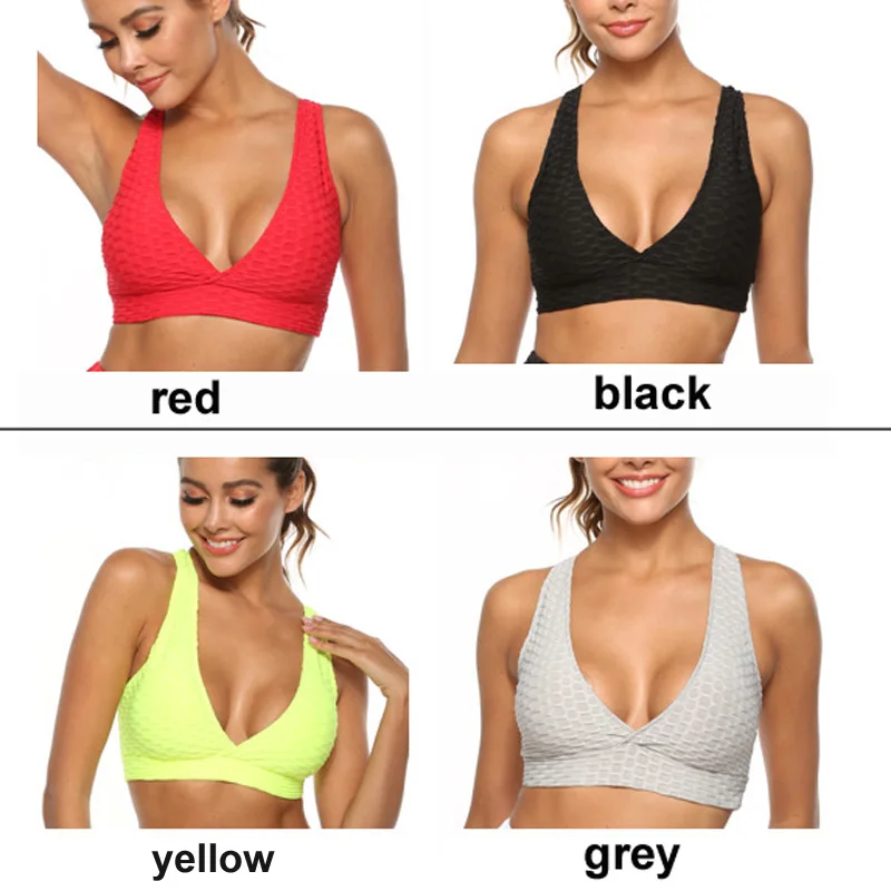 Женский спортивный бюстгальтер для занятий йогой и фитнесом ударопрочный пуш-ап