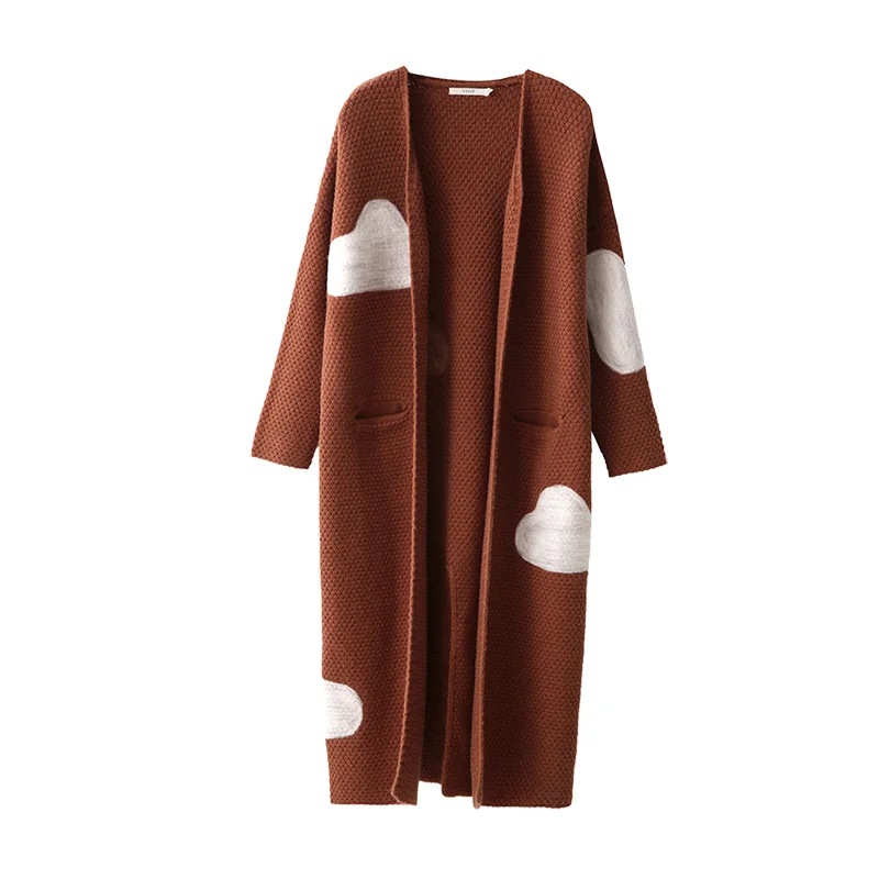 

Amii Minimalism Spring Splice Knit Cardigan Women Loose Causal Knit Coat 11880107