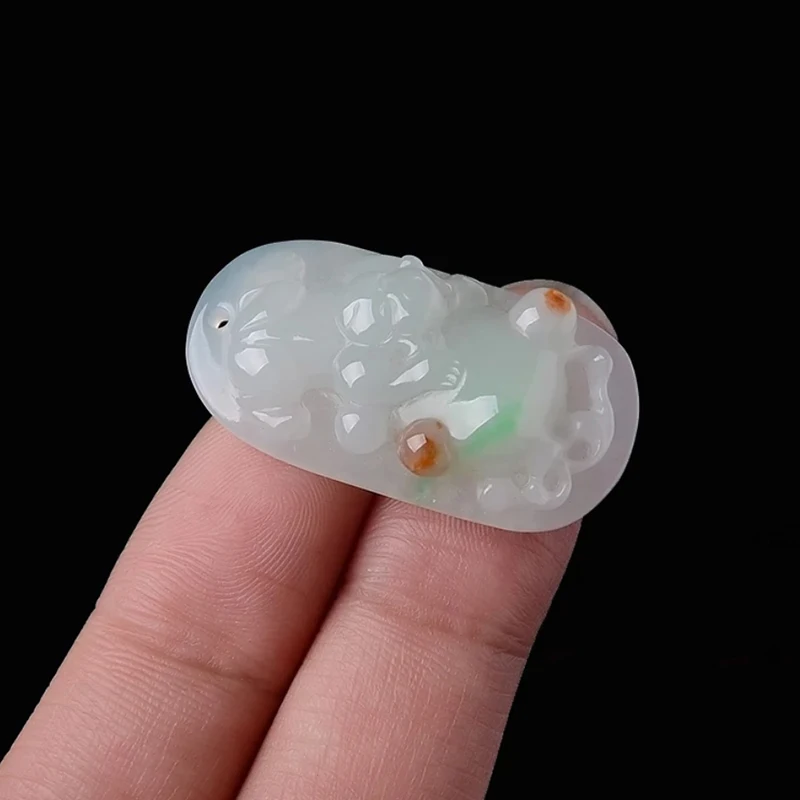 Бирманское изящное ювелирное изделие ожерелье из натурального нефрита с