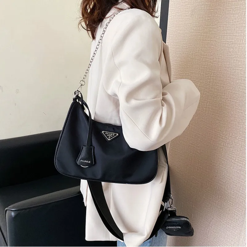 

Women Handbag 2020 New Famous Brand Designer Fashion Nylon Cloth Chain Shoulder Messenger Bag Vintage Simple Small Square Bag