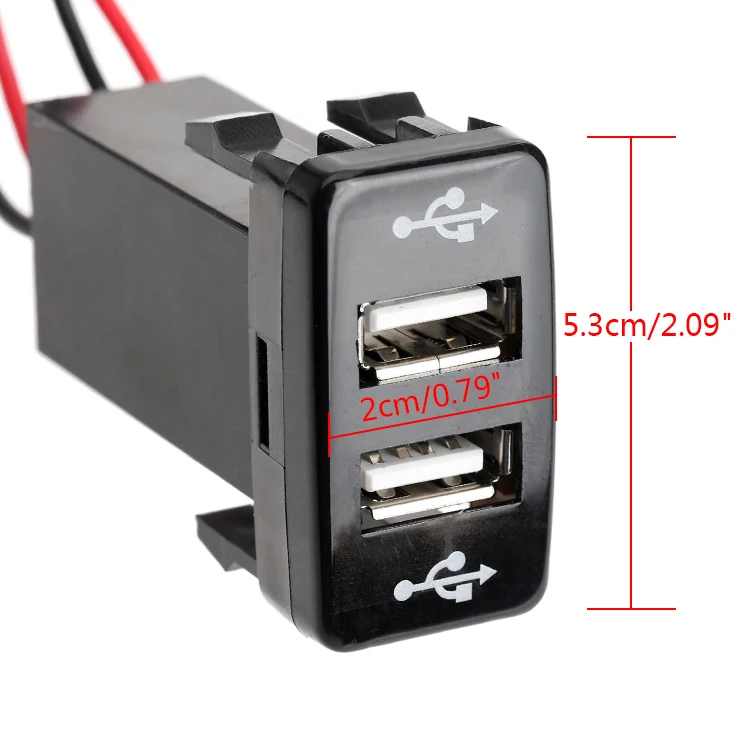 Автомобильное зарядное устройство с двумя USB портами адаптер КПК DVR аудиовход для