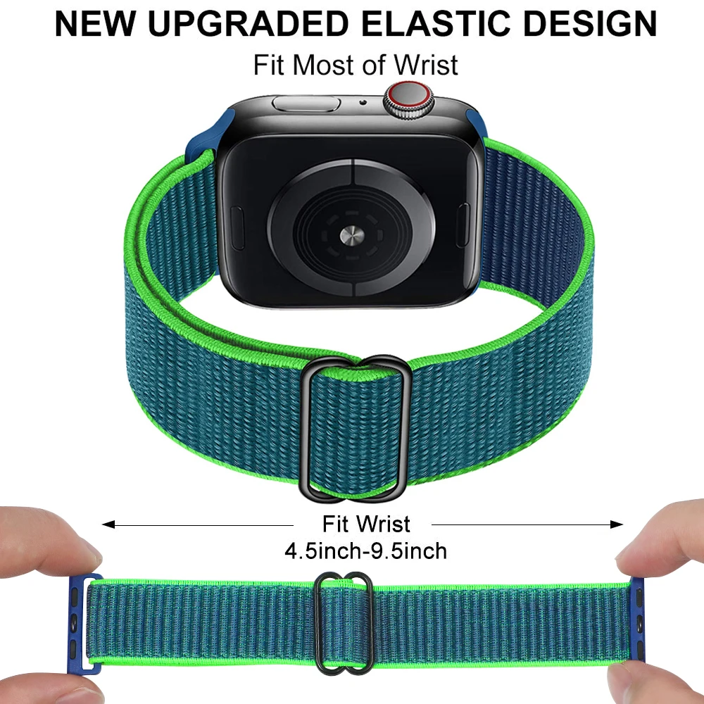 Elastic Sport loop for Apple watch band 44mm 40mm 38mm 42mm Adjustable Nylon Solo Loop Bracelet iWatch series 3 4 5 6 se