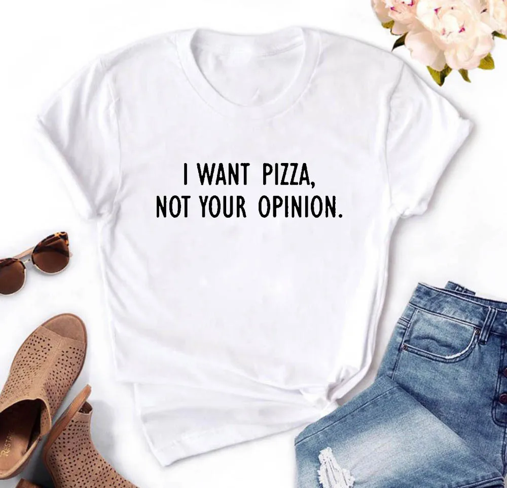 Женская хлопковая футболка с коротким рукавом круглым вырезом и принтом я хочу