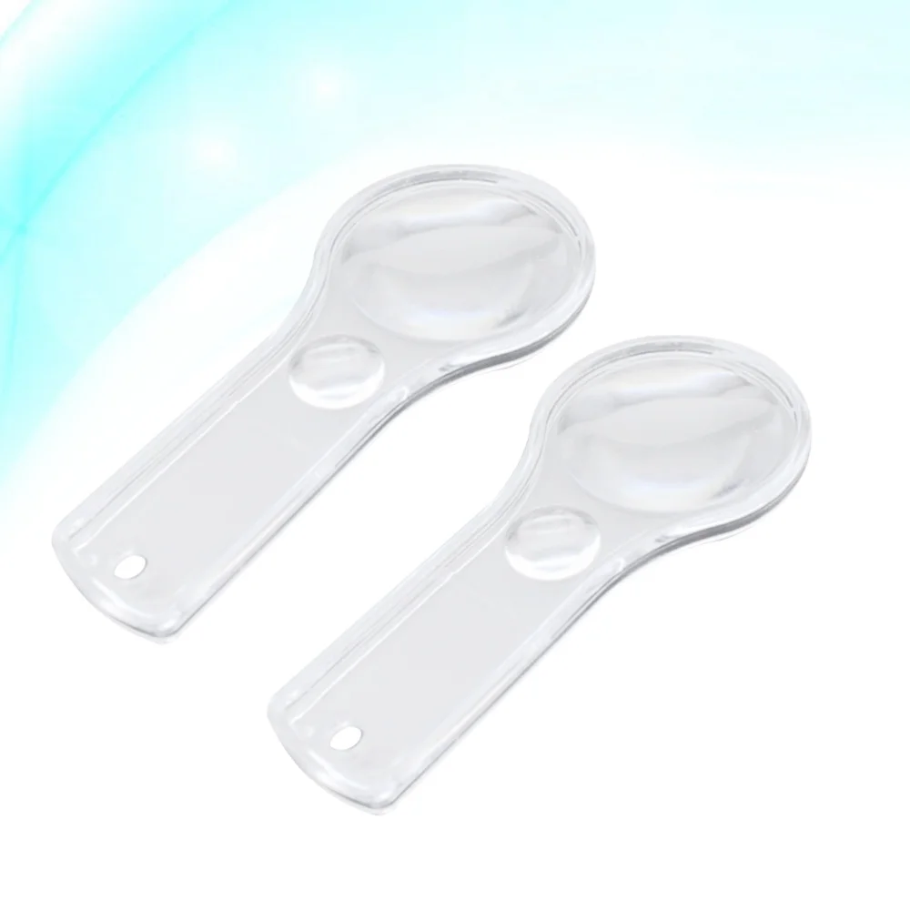 

A Set of 10PCS Children's Hand-held Magnifying Glass Transparent Double-light Organic Light