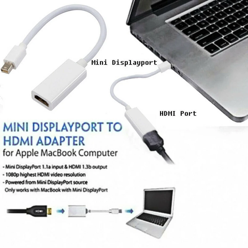 Переходник с Mini DP на HDMI совместимый кабель адаптер мини порт дисплея Порт для Apple