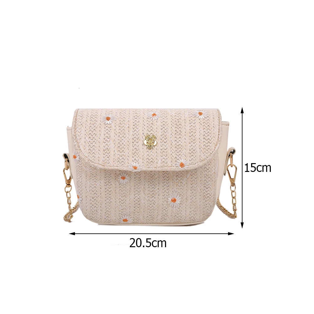 

Summer Fashion Women Handmade Bag Summer Casual Bags Woven Daisy Chain Crossbody Bag Ladies Vacation Small Handbags