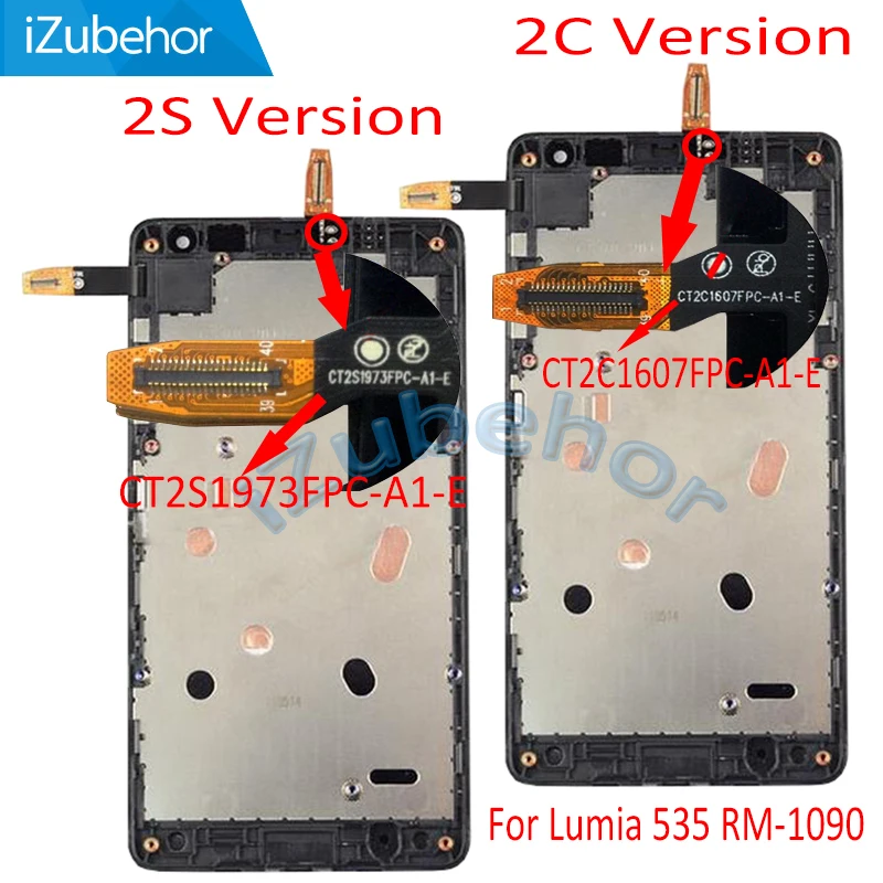 5.0&quot lcd with frame For Nokia Microsoft Lumia 535 LCD display touch screen sensor digitizer assembly CT2S and CT2C Version | Мобильные