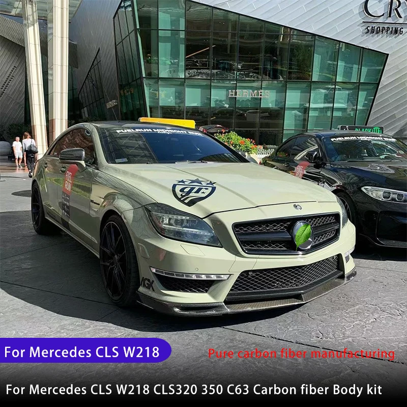 

Для Mercedes-Benz CLS W218 спойлер из углеродного волокна обвес передняя губа боковая юбка диффузор хвост JDM Black Warrior модификация