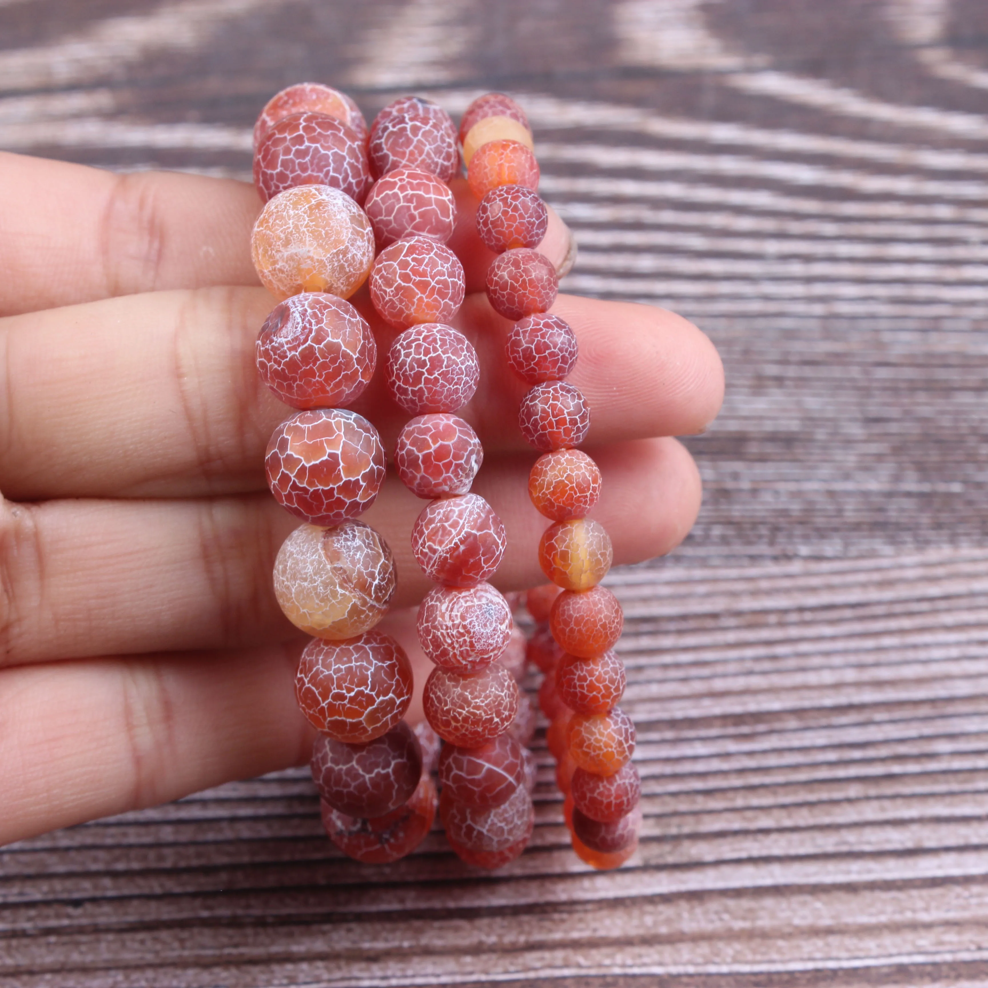 

Fashion jewelry 6 / 8 / 10mm weathered agate hand string natural jewelry beads suitable for men and women accessories