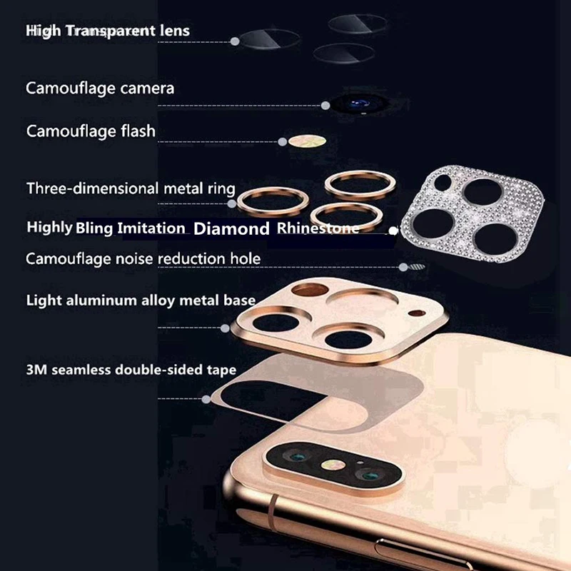 Case For iPhone XS MAX XR X Seconds Change To 11 Pro Max Inlaid Rhinestone Camera Cover Etui Telephone Lentille Coque | Мобильные