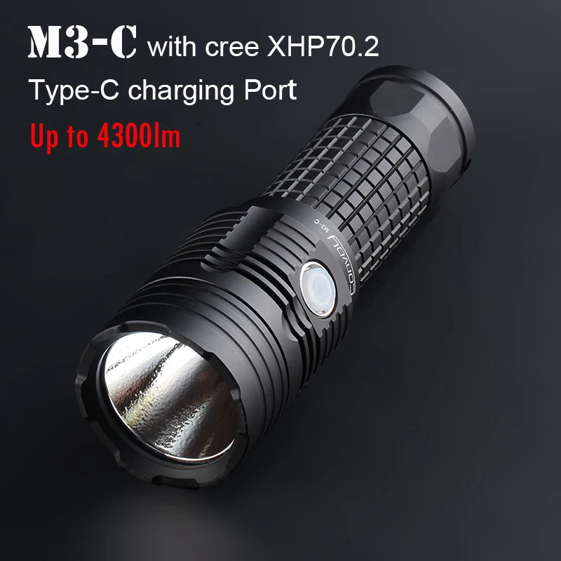 Мощная светодиодный ная вссветильник шка Convoy M3 C с Cree XHP70.2 фонарь 26650 для кемпинга