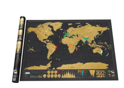 Карта царапин 42x30 см канцелярские карты магазина мира роскошный черный стикер