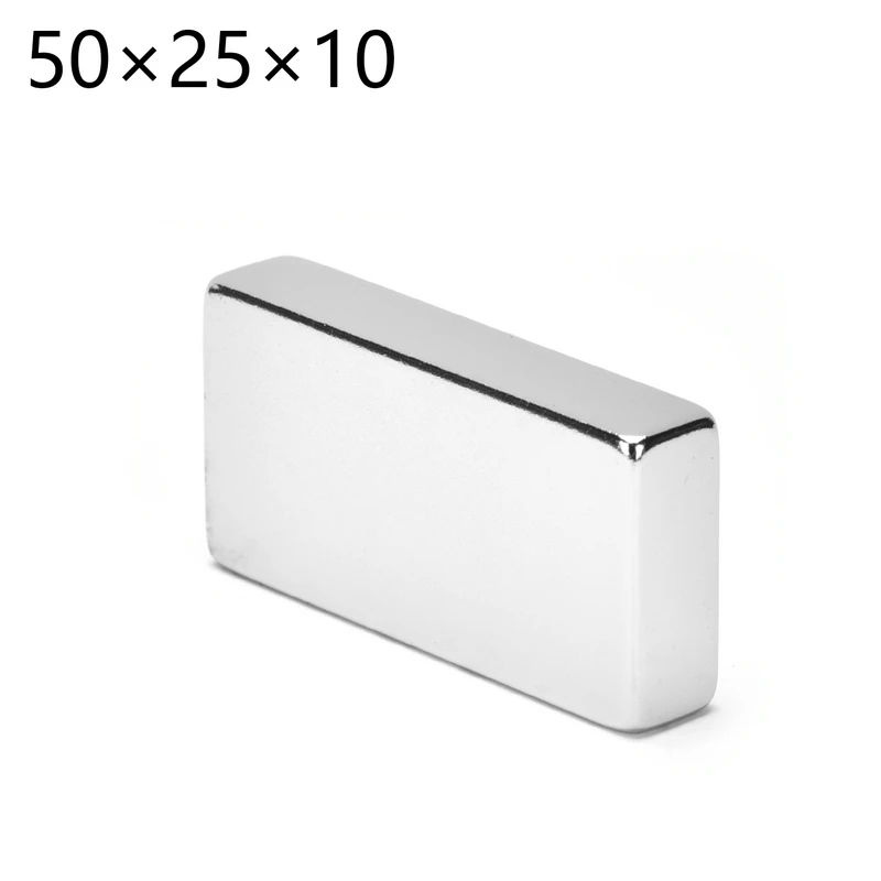 1 шт. неодимовый магнит 50x25x10 редкоземельный сильный блок постоянный 50*25*10 мм холодильник Электромагнит NdFeB никель магнитный квадрат