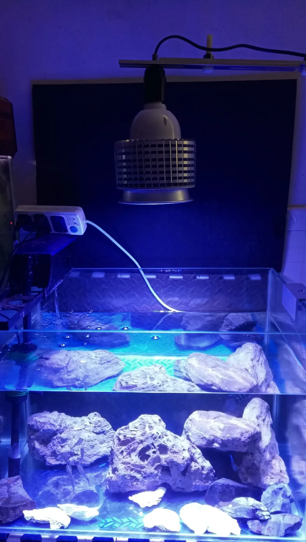 Высокая мощность 40 Вт Светодиодный светильник для аквариума Reef лампа 10 синий 6 белый 2uv для рыб коралловый риф морской SPS LPS