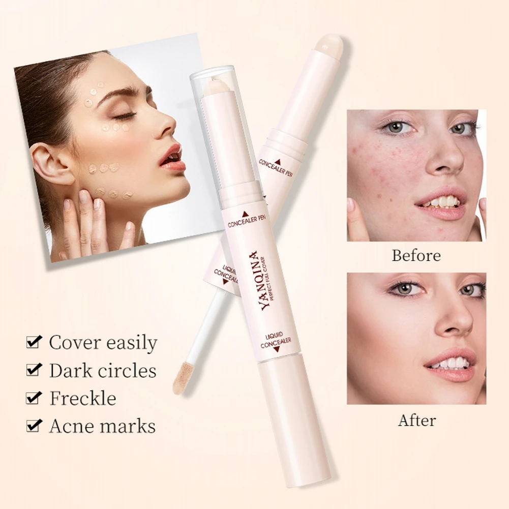 Двухсторонний консилер-ручка для лица Натуральный жидкий водостойкий консилер