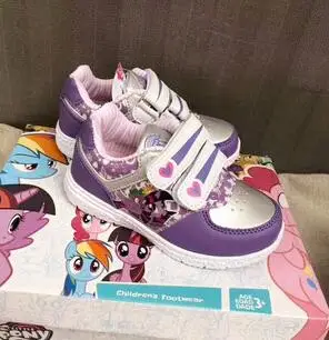 purple Спортивная обувь для девочек; детская спортивная обувь с рисунком пони; 22-35 кроссовки с дезодоратором дышащие - Цвет: purple