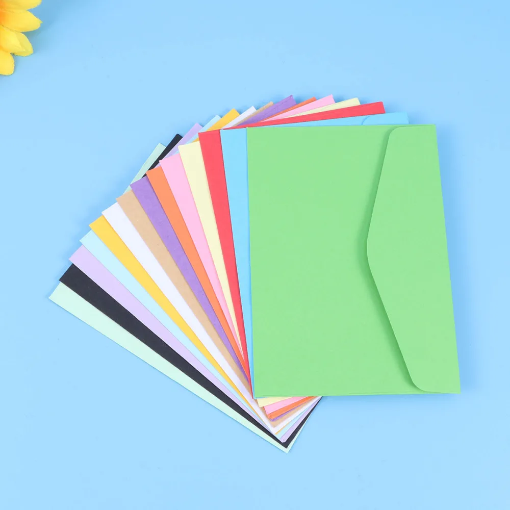 

100pcs Mini Envelopes Candy Colors Blank Envelopes Stationery Gift Color Envelopes Post Photo Letter Envelopes for Office